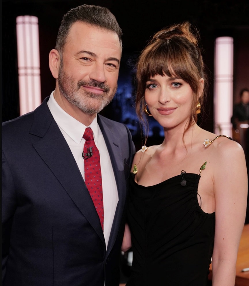 Dakota Johnson y Jimmy Kimmel